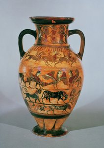Attic Black-Figure Amphora Decorated with Animals, Horse and Riders and Fantastical Animals